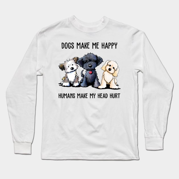 Shih Tzu Dogs Make Me Happy Humans Make My Head Hurt Shirt Long Sleeve T-Shirt by Rozel Clothing